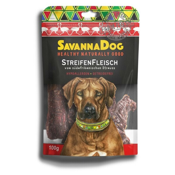 Bild 1 von SavannaDog Streifenfleisch vom südafrikanischen Strauß 100g