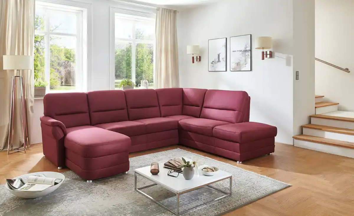 Bild 1 von Planform Wohnlandschaft  Polly Q rot Maße (cm): B: 289 H: 96 T: 218 Sofas