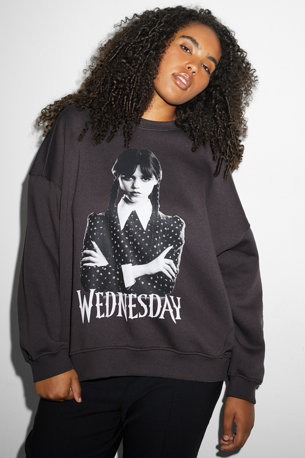 Bild 1 von C&A CLOCKHOUSE-Sweatshirt-Wednesday, Schwarz, Größe: XL