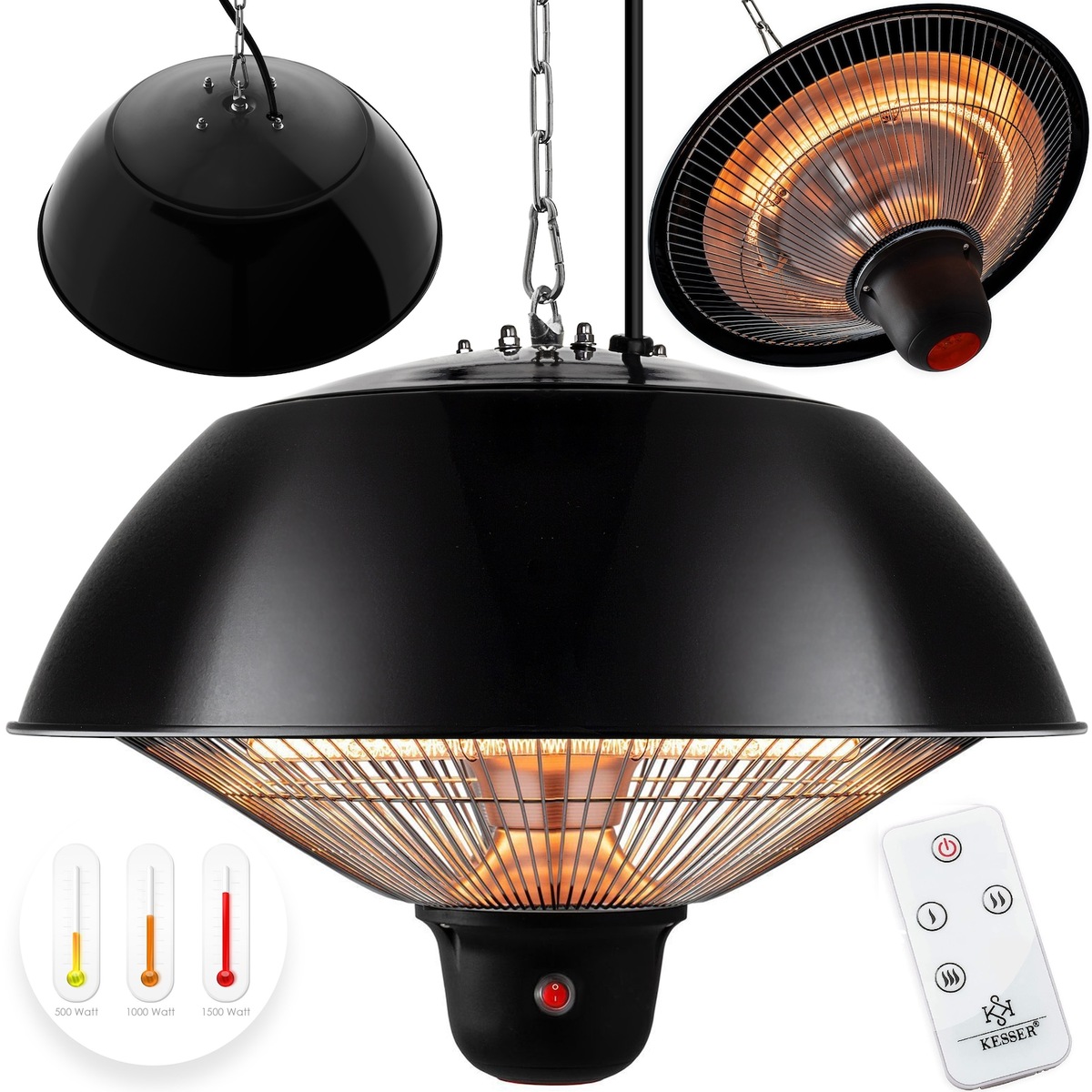 Bild 1 von KESSER® Deckenheizstrahler Heizpilz Heizstrahler Terrassenstrahler Infrarot Heizgerät mit Fernbedienung