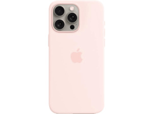 APPLE Silikon Case mit MagSafe, Backcover, Apple, iPhone 15 Pro Max, Hellrosa