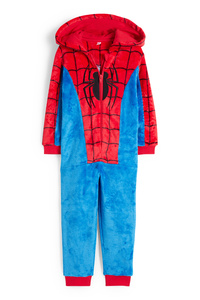 C&A Spider-Man-Fleece-Jumpsuit mit Kapuze, Rot, Größe: 110
