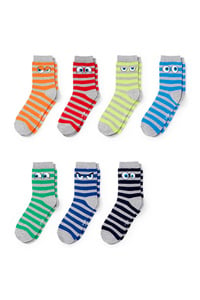 C&A Multipack 7er-Augen-Socken mit Motiv-gestreift, Blau, Größe: 31-33