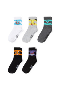 C&A Multipack 5er-Pokémon-Socken mit Motiv, Schwarz, Größe: 31-33