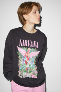 C&A CLOCKHOUSE-Sweatshirt-Nirvana, Grau, Größe: XS