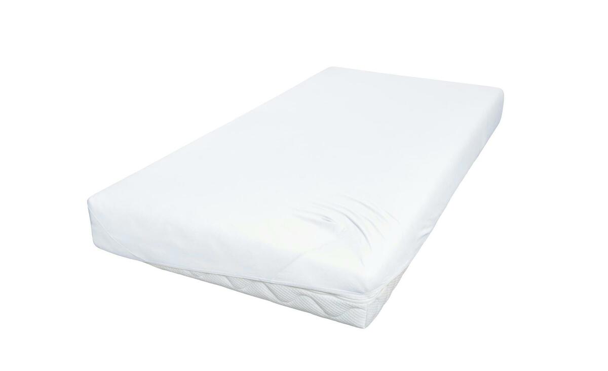 Bild 1 von Jersey Spannbettlaken weiß 100% Baumwolle Maße (cm): B: 70 H: 20 T: 20 Bettwaren