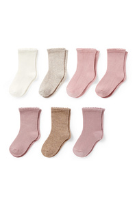 C&A Multipack 7er-Baby-Socken, Rosa, Größe: 21-23