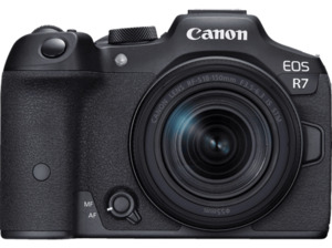 CANON EOS R7 Kit Systemkamera mit Objektiv 18 - 150 mm , 7,5 cm Display Touchscreen, WLAN