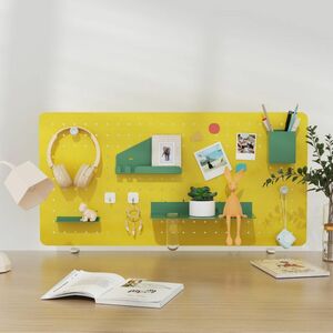 FlexiSpot DDB Lochplatte, Schreibtisch Organizer, DIY-Platte,mittelgroß,740×370mm, Gelb;