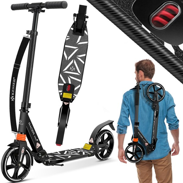 Bild 1 von KESSER® Cityroller Scooter 205mm Räder PU Big Wheel - Pro-S Tretroller mit Doppel Federung, City-Roller Scooter klappbar und Höhenverstellbar, Roller Kickscooter für Erwachsene und Kinder