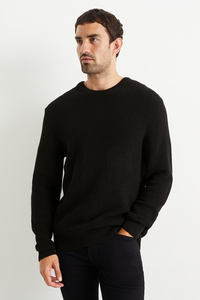 C&A Pullover-gerippt, Schwarz, Größe: S