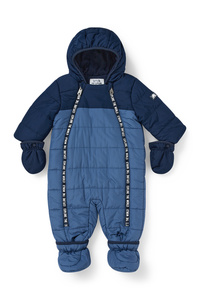 C&A Baby-Schneeanzug mit Kapuze, Blau, Größe: 68