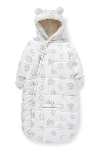 C&A Baby-Schneeanzug mit Kapuze und Fußsack, Weiß, Größe: 56