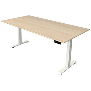 Kerkmann Move 4 elektrisch höhenverstellbarer Schreibtisch ahorn rechteckig, T-Fuß-Gestell weiß 200,0 x 100,0 cm