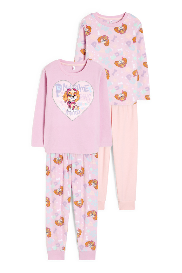 Bild 1 von C&A Multipack 2er-Paw Patrol-Fleece-Pyjama-4 teilig, Rosa, Größe: 110