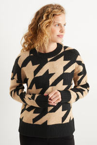 C&A Pullover-gemustert, Schwarz, Größe: XS
