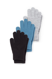 C&A Multipack 3er-Handschuhe, Schwarz, Größe: 128-152