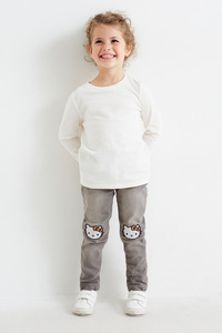 C&A Hello Kitty-Skinny Jeans-Thermojeans, Grau, Größe: 110