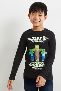 C&A Minecraft-Langarmshirt, Schwarz, Größe: 176
