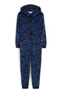 C&A Fleece-Jumpsuit, Blau, Größe: 176