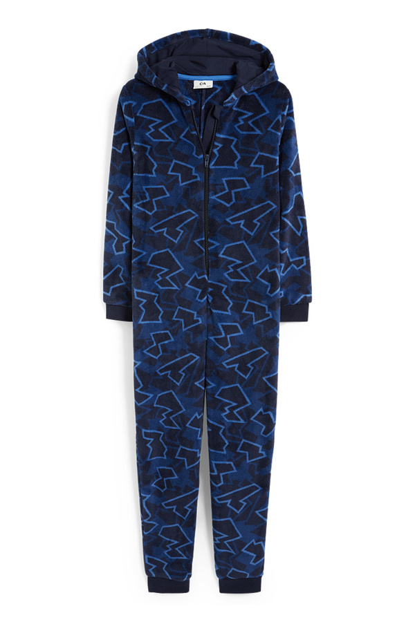 Bild 1 von C&A Fleece-Jumpsuit, Blau, Größe: 176