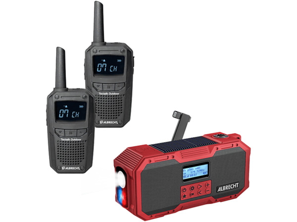 Bild 1 von ALBRECHT PMR-Advanced Walkie-Talkie Notfallset Schwarz/Rot