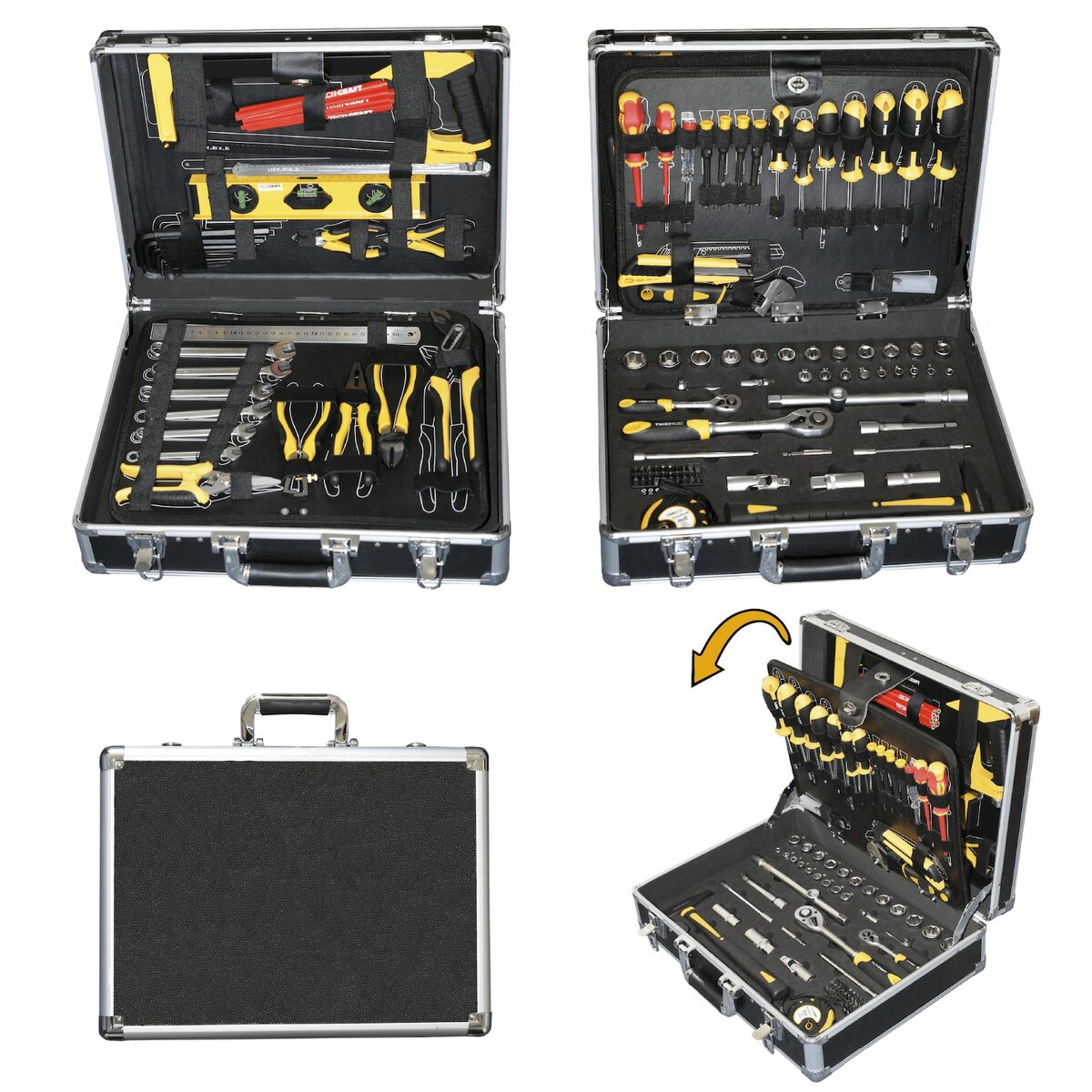 Bild 1 von TECH-CRAFT® Werkzeugkoffer 130 tlg. Heimwerker-Set Werkzeugtasche Werkstattkoffer