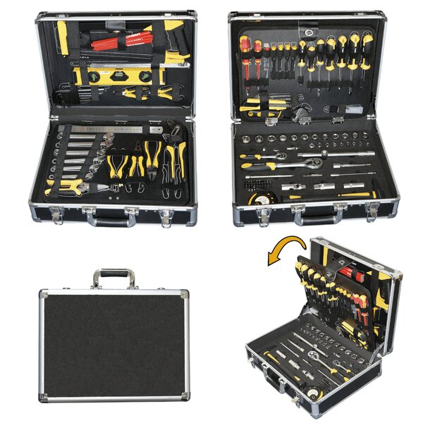 Bild 1 von TECH-CRAFT® Werkzeugkoffer 130 tlg. Heimwerker-Set Werkzeugtasche Werkstattkoffer