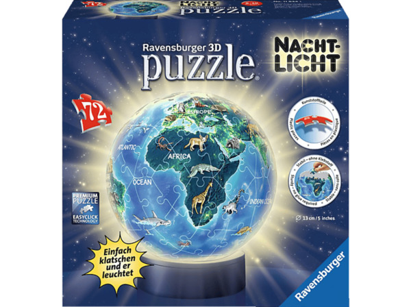 Bild 1 von RAVENSBURGER Nachtlicht - Erde bei Nacht 3D Puzzle Mehrfarbig