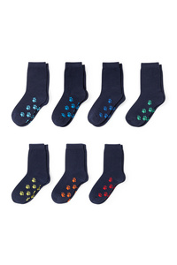 C&A Multipack 7er-Tatzen-Socken mit Motiv, Blau, Größe: 31-33