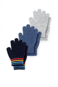 C&A Multipack 3er-Handschuhe, Blau, Größe: 128-152