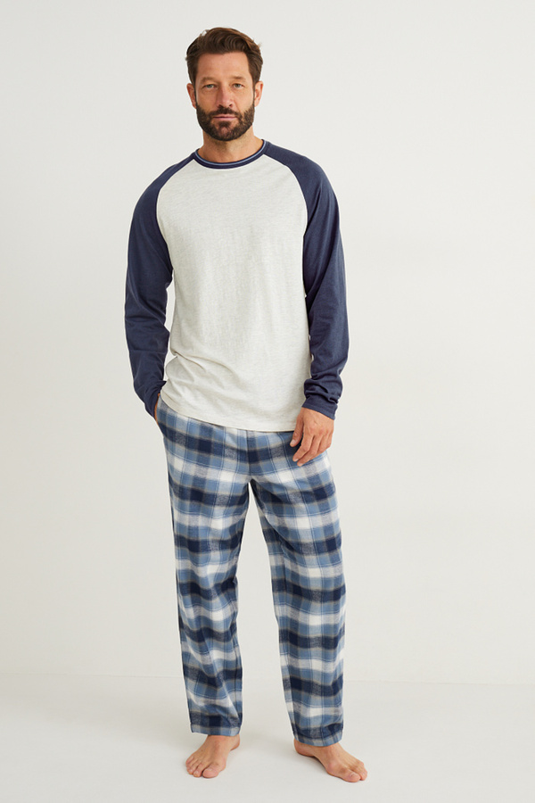 Bild 1 von C&A Pyjama mit Flanellhose, Blau, Größe: 3XL