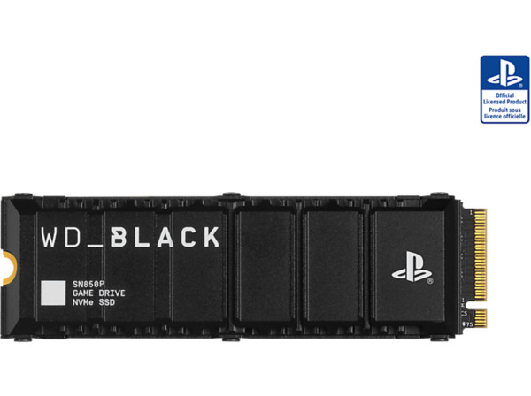 Bild 1 von WD_BLACK SN850P NVMe™ mit Heatsink für PS5 Konsolen™, 1 TB, Gaming SSD, Schwarz