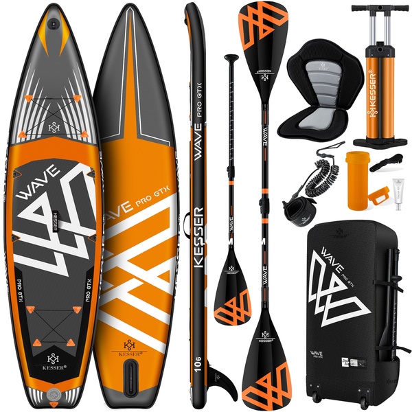 Bild 1 von KESSER® Aufblasbare SUP Board Set PRO GTX mit Premium Hochdruckpumpe Transporttasche Stand Up Paddle Board   Cam Halterung   Surfboard 6 Zoll Dick Komplettes Zubehör 150kg