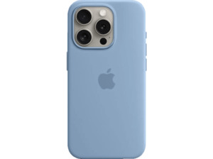 APPLE Silikon Case mit MagSafe, Backcover, Apple, iPhone 15 Pro, Winterblau