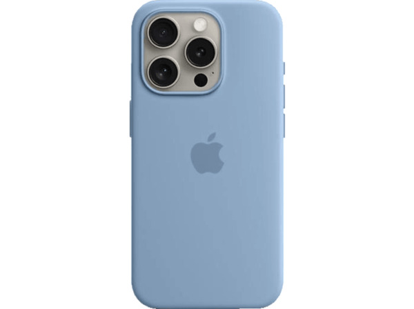 Bild 1 von APPLE Silikon Case mit MagSafe, Backcover, Apple, iPhone 15 Pro, Winterblau