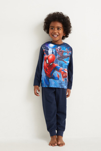 C&A Spider-Man-Fleece-Pyjama-2 teilig, Blau, Größe: 110