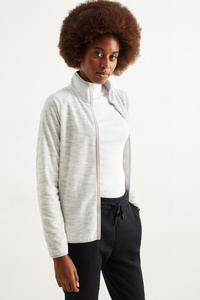 C&A Basic Fleece-Sweatjacke, Grau, Größe: XL