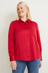 C&A Satin-Bluse, Rot, Größe: 56