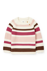 C&A Baby-Pullover-gestreift, Weiß, Größe: 68