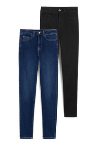 C&A Multipack 2er-Jegging Jeans-High Waist, Blau, Größe: 50