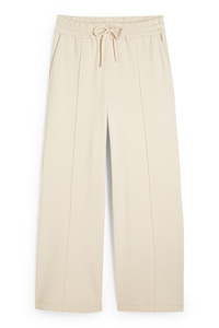 C&A Jersey-Hose-Mid Waist-Wide Leg, Beige, Größe: 44