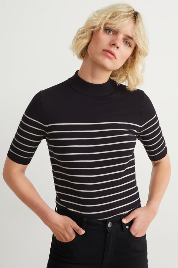 Bild 1 von C&A Basic-Pullover-gestreift, Schwarz, Größe: XS