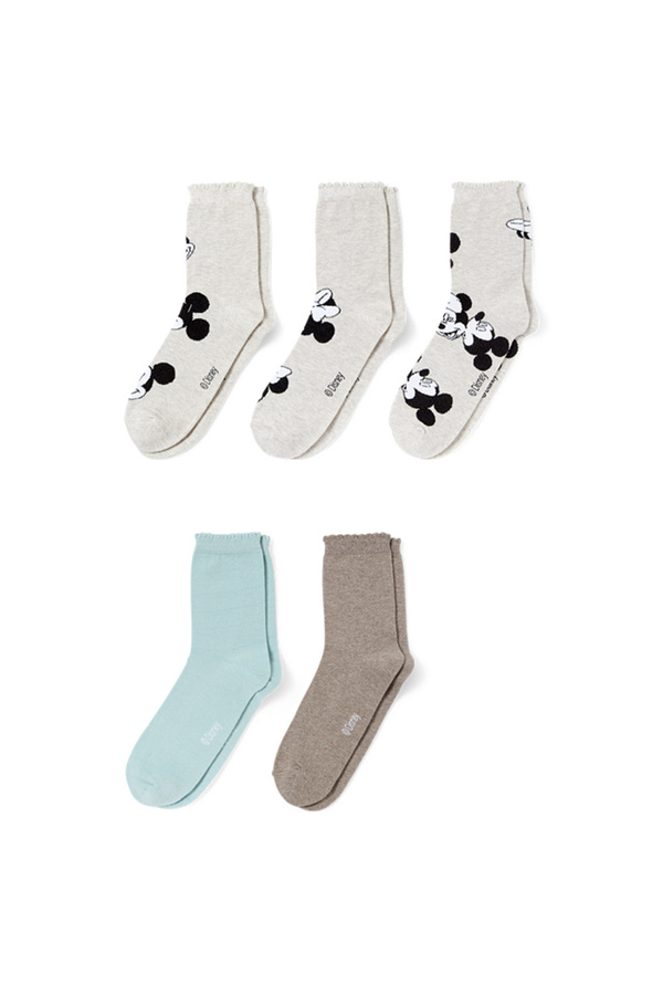 Bild 1 von C&A Multipack 5er-Socken mit Motiv-Micky Maus, Beige, Größe: 35-38