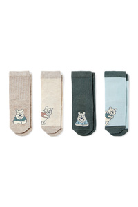 C&A Multipack 4er-Winnie Puuh-Baby-Socken mit Motiv, Grün, Größe: 21-23