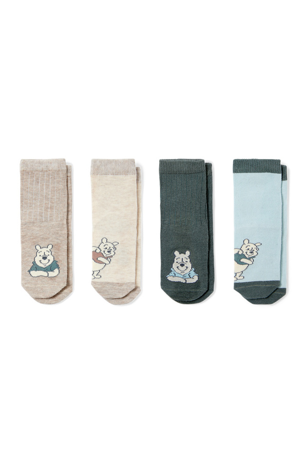 Bild 1 von C&A Multipack 4er-Winnie Puuh-Baby-Socken mit Motiv, Grün, Größe: 21-23