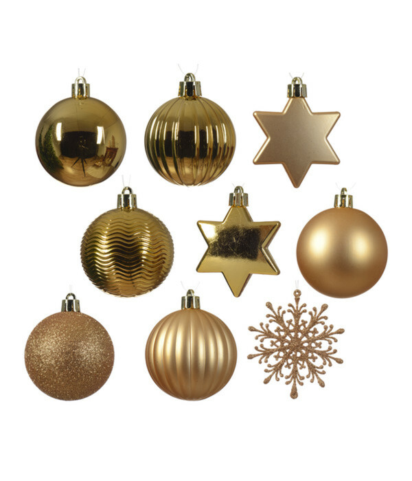 Bild 2 von Decoris Christbaumschmuck-Set, gold, 40-teilig