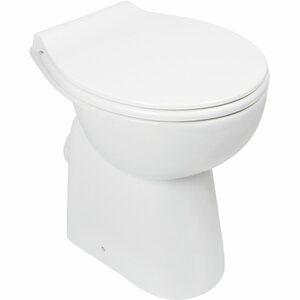 AquaSu Stand-WC spülrandlos mit WC-Sitz +7 cm Weiß