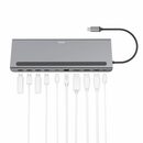 Bild 3 von Hama Dockingstation USB C mit 10 Ports für Laptop und PC USB-Adapter USB Typ C zu DisplayPort, HDMI, RJ-45 (Ethernet), USB 2.0, USB 3.1 Gen 1, USB-C, 25 cm