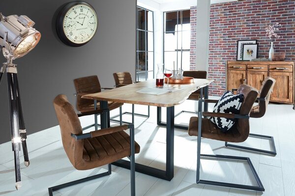 Bild 2 von SAM® Essgruppe Lennart, 7-tlg., Akazie massiv, mit natürlicher Baumkante und 6 Stühlen